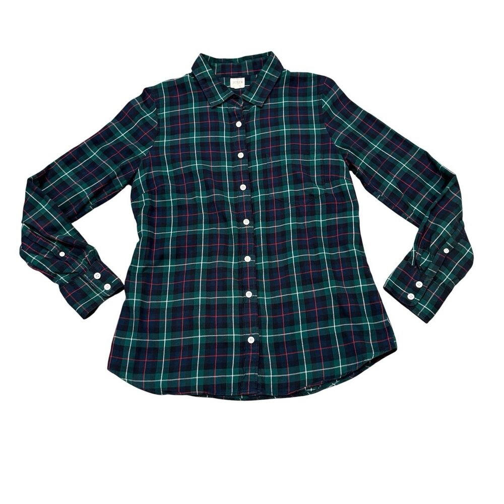 J. Crew Factory Plaid Perfect Shirt 100% Cotton Size S